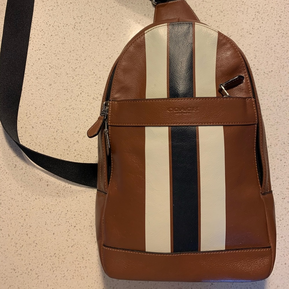 Coach single sling backpack